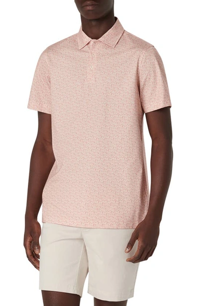 Bugatchi Victor Ooohcotton® Print Polo In Coral