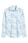 Bugatchi James Ooohcotton® Print Button-up Shirt In Aqua