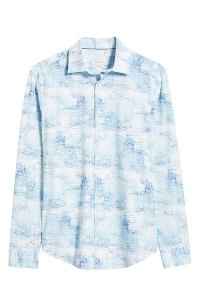 Bugatchi James Ooohcotton® Print Button-up Shirt In Aqua