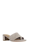 Donald Pliner Snakeskin Embossed Block Heel Sandal In Light Taupe