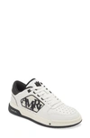 Amiri White Low Top Sneakers With Logo Patch On The Side And Contrasting Heel With Logo Lettering In Leath In White Black