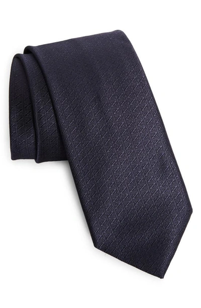 Zegna Ties Natural Silk Tie In Navy