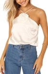 Petal And Pup Petal & Pup Pai Rosette Satin Top In Ivory