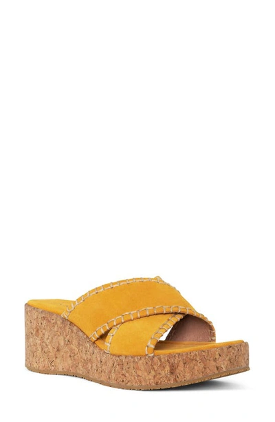 Donald Pliner Platform Wedge Sandal In Sungold