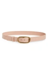 Treasure & Bond Oval Buckle Leather Belt In Dusty Pink