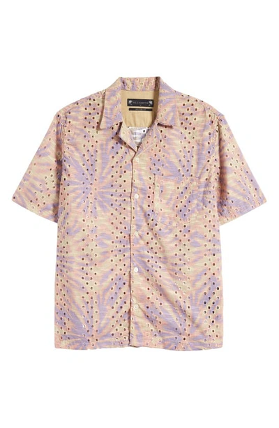 Allsaints Yucca Broderie Printed Relaxed Fit Shirt In Pastel/sepia B