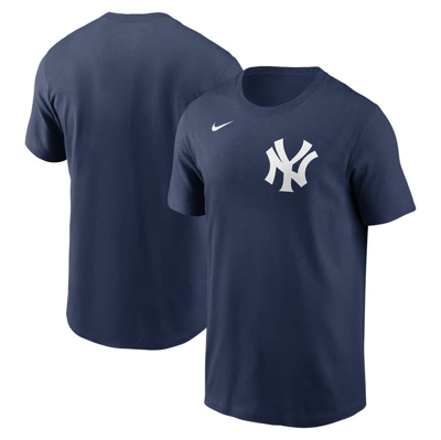 Nike Navy New York Yankees Fuse Wordmark T-shirt In Blue