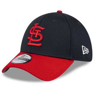 New Era Navy St. Louis Cardinals 2024 Batting Practice 39thirty Flex Hat In Red