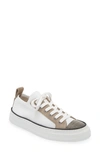 Brunello Cucinelli Knit Monili Cap-toe Sneakers In White
