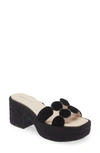 Koko + Palenki Lucia Platform Slide Sandal In Black Suede