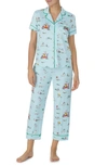 Kate Spade Print Crop Pajamas In Mini Golf