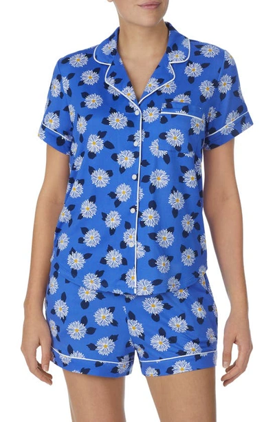 Kate Spade Print Short Pajamas In Blue Prt
