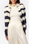 Cami Nyc Crosby Silk Button-front Blouse In Shadow Stripe