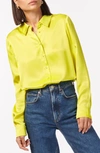 Cami Nyc Crosby Silk Charmeuse Button-up Shirt In Yellow