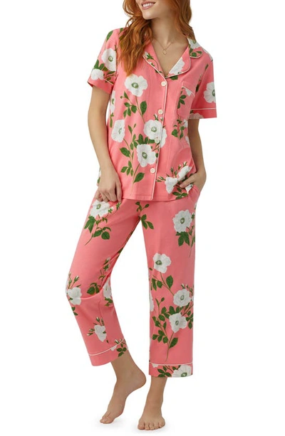 Bedhead Pajamas Classic Crop Pajamas In White Poppy