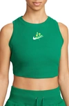 Nike Women's  Sportswear Essential Cropped Ribbed Tank Top In Green