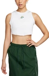 Nike Women's  Sportswear Essential Cropped Ribbed Tank Top In White
