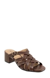 Trotters Lauri Woven Slide Sandal In Dk Brown