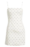 Bardot Joie Polka Dot Linen Mnidress In Black/white Dot