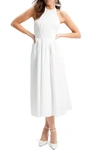 BARDOT KYLEN COTTON HALTER MIDI DRESS