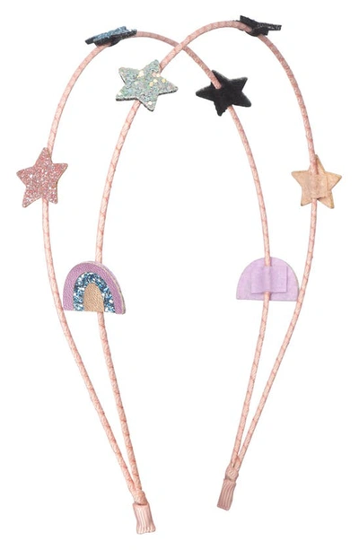 Mimi & Lula Kids' Alice Rainbow & Star Double Strand Headband In Pink