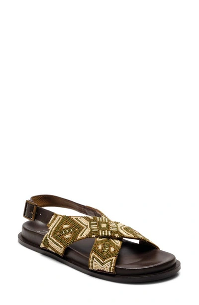 Free People Mali Beaded Slingback Sandal In Neutral Multi