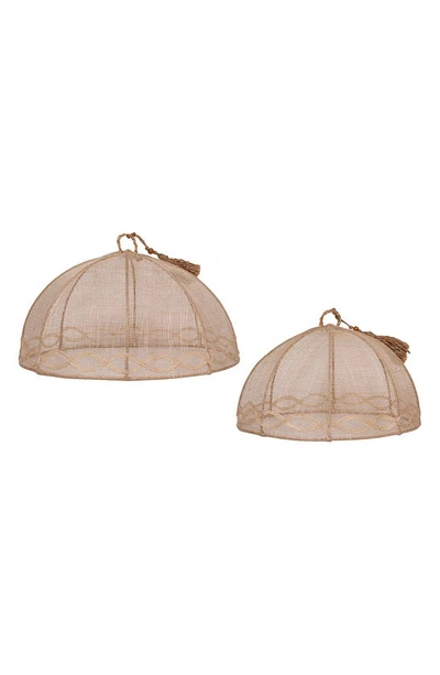 Juliska Tuileries Garden 2-piece Mesh Round Food Cover Set In Natural