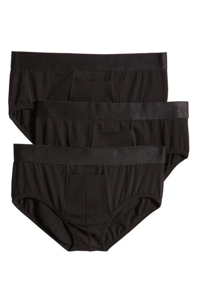 Nordstrom 3-pack Stretch Cotton Briefs In Black