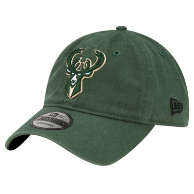 New Era Hunter Green Milwaukee Bucks Team 2.0 9twenty Adjustable Hat In Forest Green