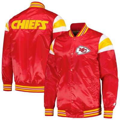 Starter Red Kansas City Chiefs Satin Full-snap Varsity Jacket