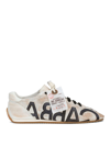 Dolce & Gabbana Vintage Effect Leather Mesh Low-top Sneakers In White