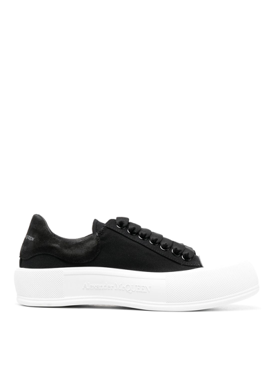 Alexander Mcqueen Fabric And Leather Sneakers In Black
