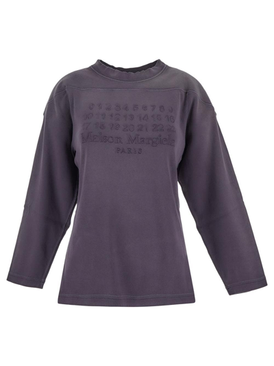 Maison Margiela Cotton Sweatshirt In Purple