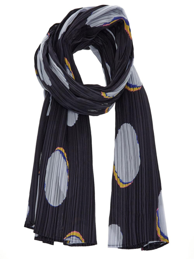 Issey Miyake Pleated Scarf In Blue
