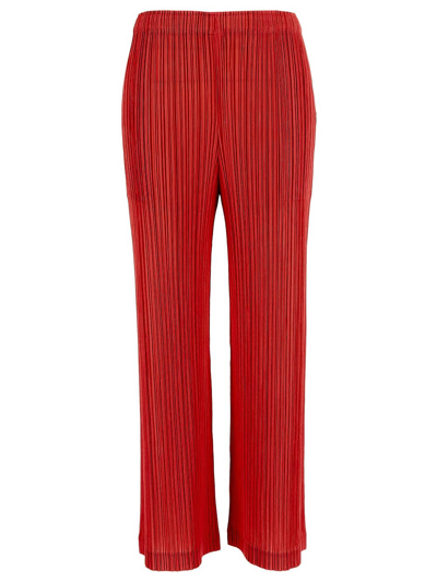 Issey Miyake Pleated Trouser In Red