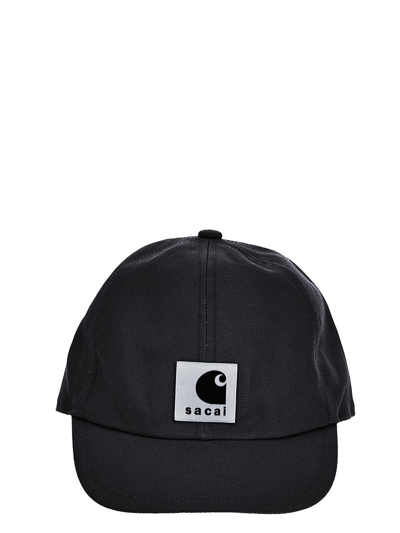 Sacai X Carhartt Wip Logo Cap In Black