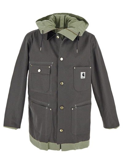 Sacai X Carhartt Wip Reversible Jacket In Grey