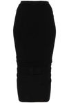 Rick Owens Gonna Midi Shrimp In Jersey Stretch In Black
