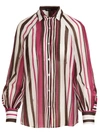 Kiton Striped Collar Long Sleeve Shirt In Pink