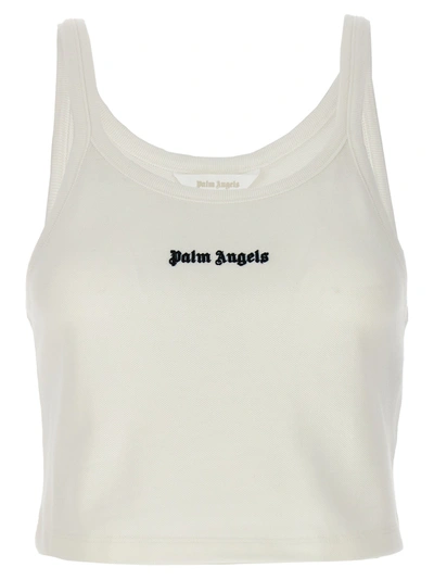 Palm Angels Logo Tank Top In White