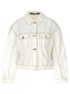 Jacquemus Structured White Denim Jacket With Classic Silhouette