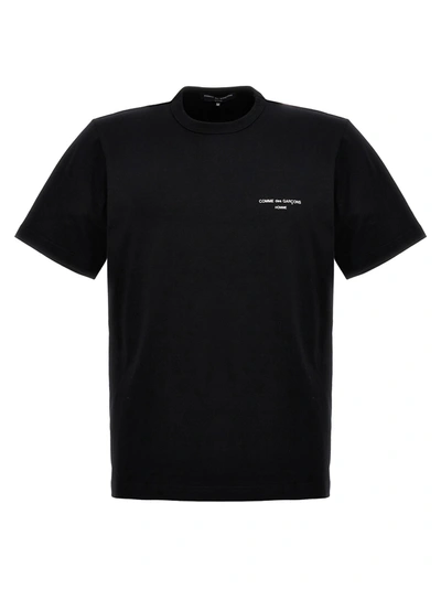 Comme Des Garçons Homme Deux Logo Printed Short-sleeved T-shirt In Black