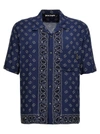 PALM ANGELS PAISLEY BOWLING SHIRT, BLOUSE BLUE