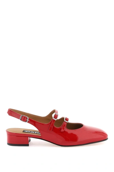 Carel Patent Leather Slingback Mary Jane In Red