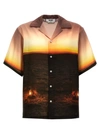 Msgm Graphic-print Satin Shirt