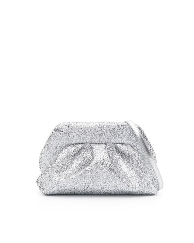 Themoirè Tia Sparkling Clutch In Silver