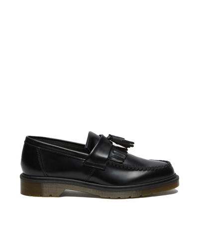 Dr. Martens Adrian Snaffle Smooth Leather Kiltie Loafers Shoes In Black Polished Smooth