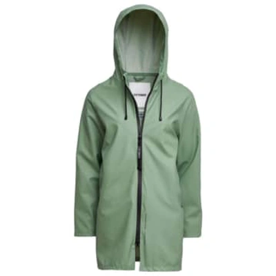 Stutterheim Stockholm Lightweight Zip Raincoat In Loden Green