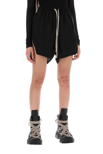 RICK OWENS SPORTY SHORTS IN CUPRO