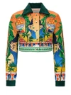 Casablanca Corduroy-collar Quilted Crop Jacket